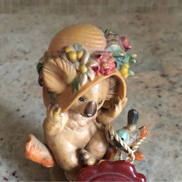 Vintage ANRI Sarah Kay Wooden 3” Koala Bear With Hat Figurine Made in Italy - Picture 10 of 13